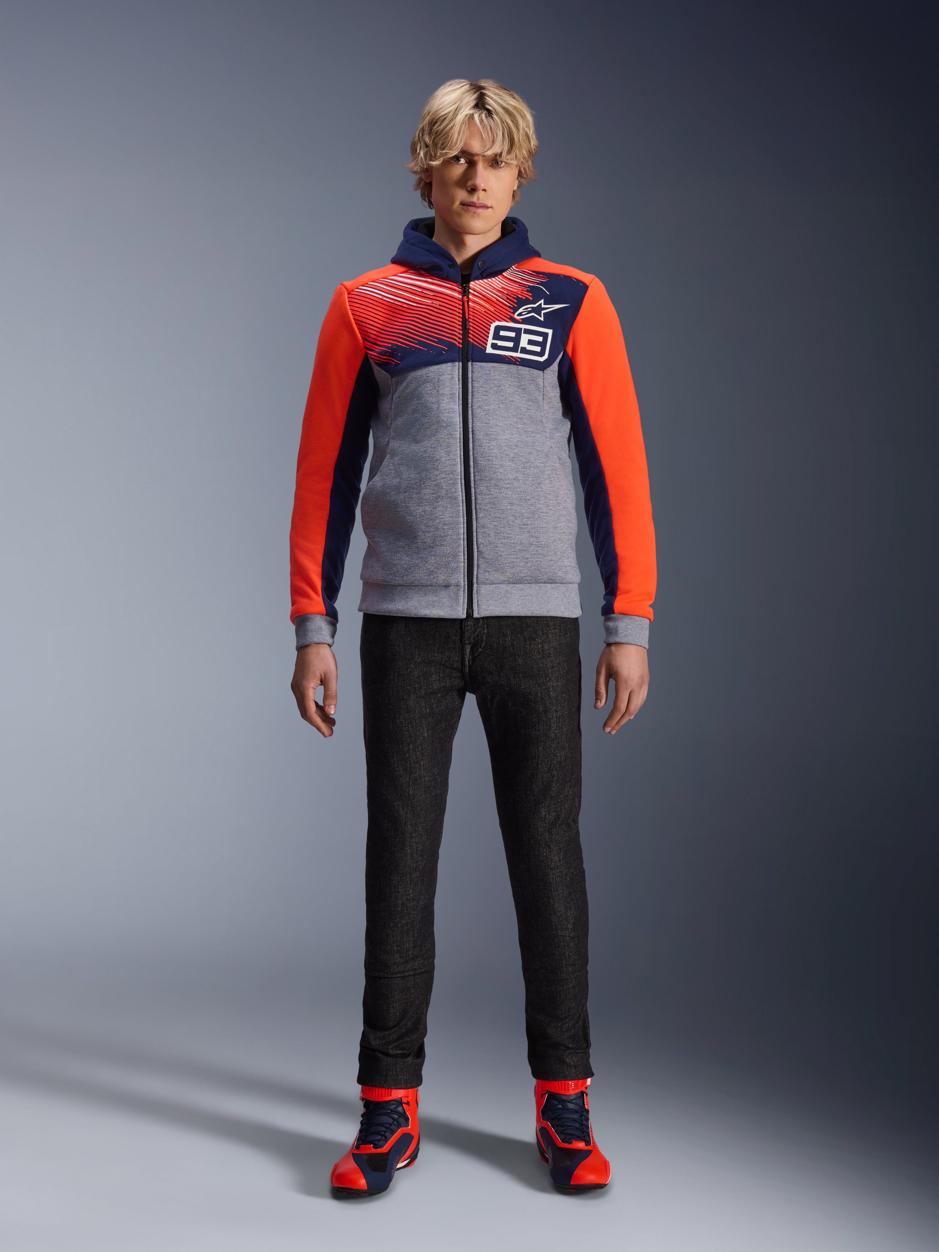 MM93 Chrome V2 Sport - Blue Motorcycle Jacket | Alpinestars®
