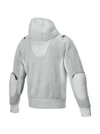 Alpinestars Moflow Air Tech Hoodie, gray mesh motorcycle jacket for men, Tech-Air Ready ventilated urban design, back view.