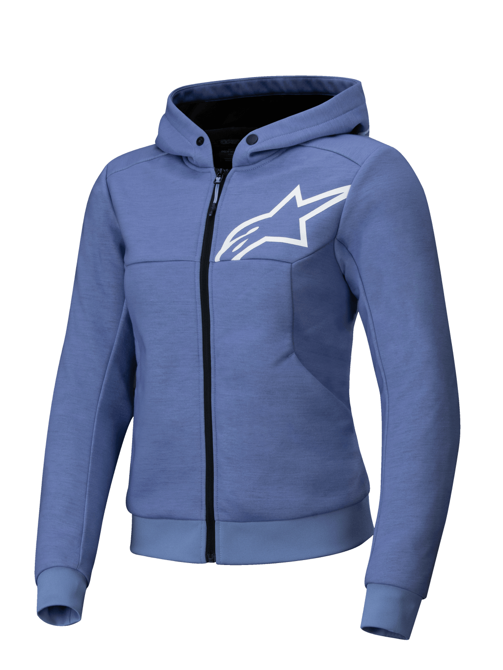 Alpinestars Stella Chrome V2 Sport Hoodie, Women's Motorcycle Riding Jacket, Blue Violet and White, Tech-Air Ready, Tech Fleece, CE Certified Class A.