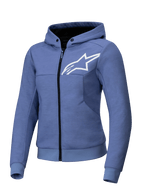 Alpinestars Stella Chrome V2 Sport Hoodie, Women's Motorcycle Riding Jacket, Blue Violet and White, Tech-Air Ready, Tech Fleece, CE Certified Class A.