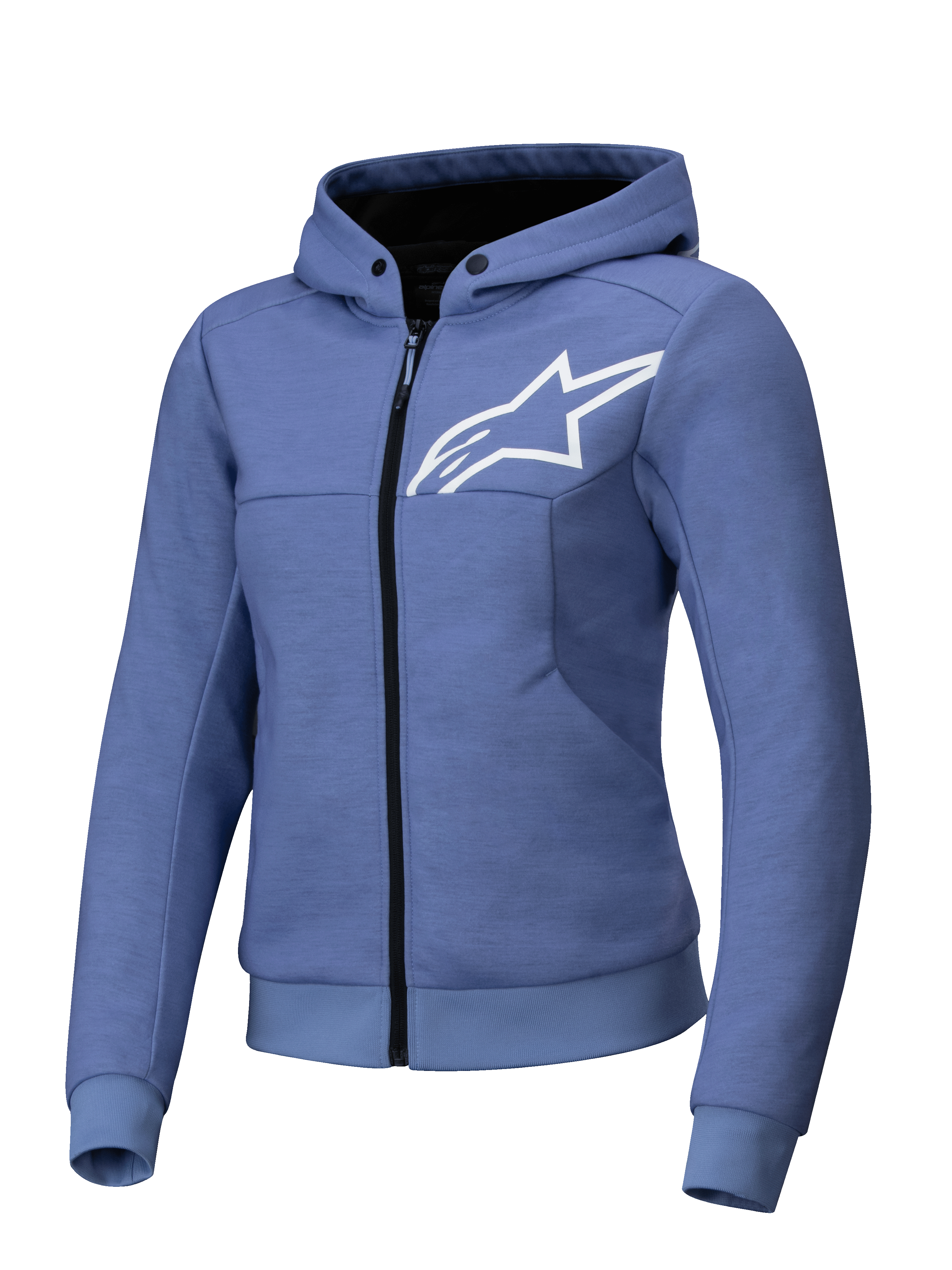 Alpinestars Stella Chrome V2 Sport Hoodie, Women's Motorcycle Riding Jacket, Blue Violet and White, Tech-Air Ready, Tech Fleece, CE Certified Class A.
