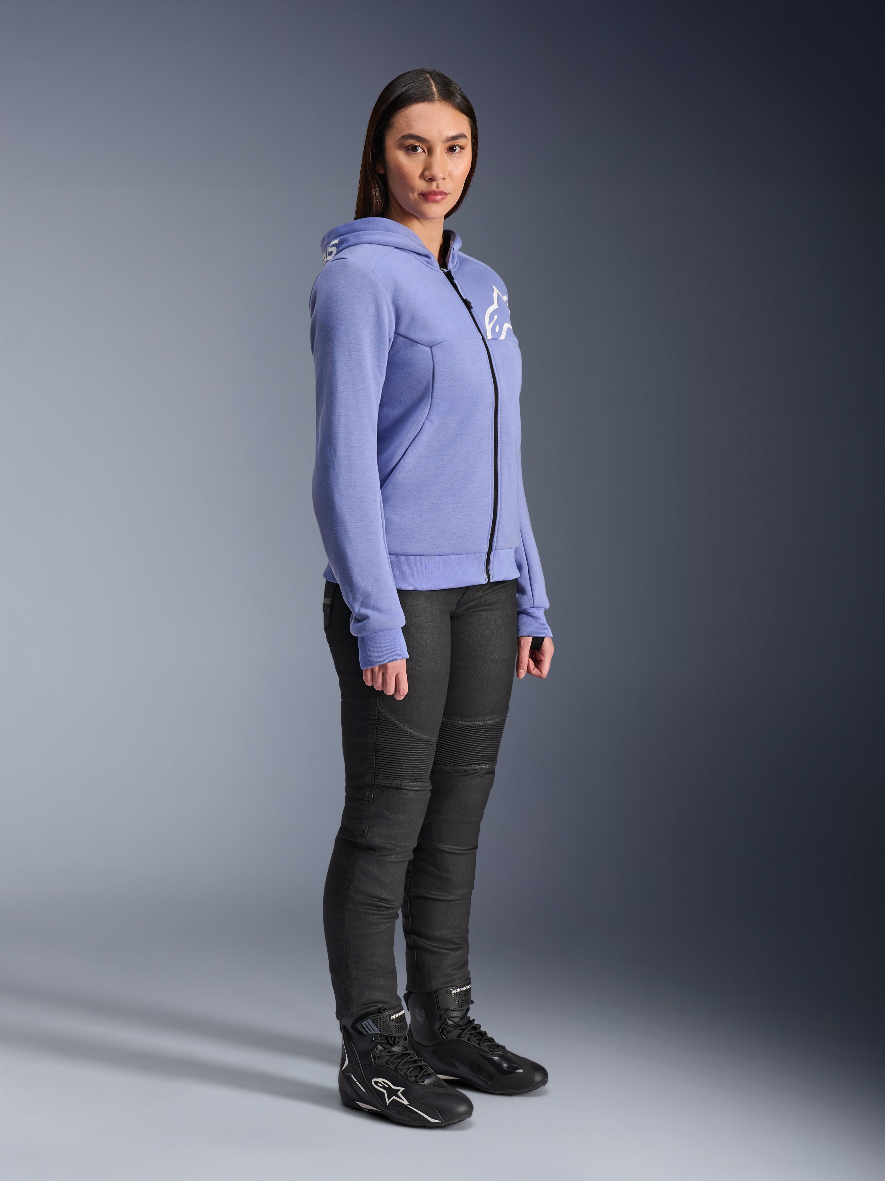 Stella Chrome V2 Sport - Blue Motorcycle Hoodie | Alpinestars®