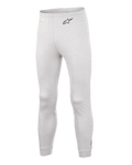 Alpinestars Race V3 Bottom, Auto Racing Base Layer Pants, White, textured flame-resistant material, black A-star logo on the hip, ribbed ankle cuffs and waistband, lightweight technical underlayer