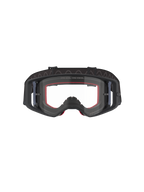 Alpinestars Supertech Corp Goggles, Motocross Goggles, Black and Grey with Clear Lens, front view featuring red interior foam and wide black adjustable strap, high-performance off-road eyewear