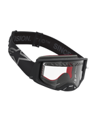 Alpinestars Supertech Dura Air Fluid Goggles, professional motocross goggles in black and silver with a clear polycarbonate lens.