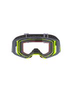 Alpinestars Supertech Stream Goggles, Motocross Goggles, Gray and Fluorescent Yellow frame with Clear lens, front view showing the wide vision design and technical frame construction, off-road racing eye protection