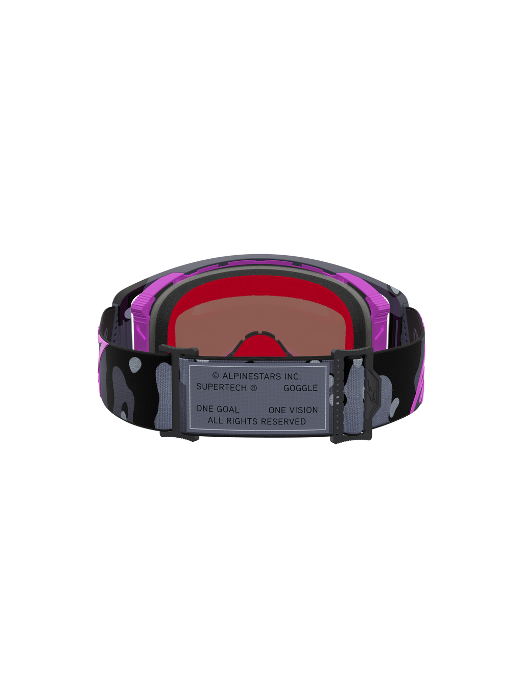 Limited Edition Supertech Loane Goggles, motocross racing goggles, purple and pink, high-contrast mirror lens, camo strap with branding details