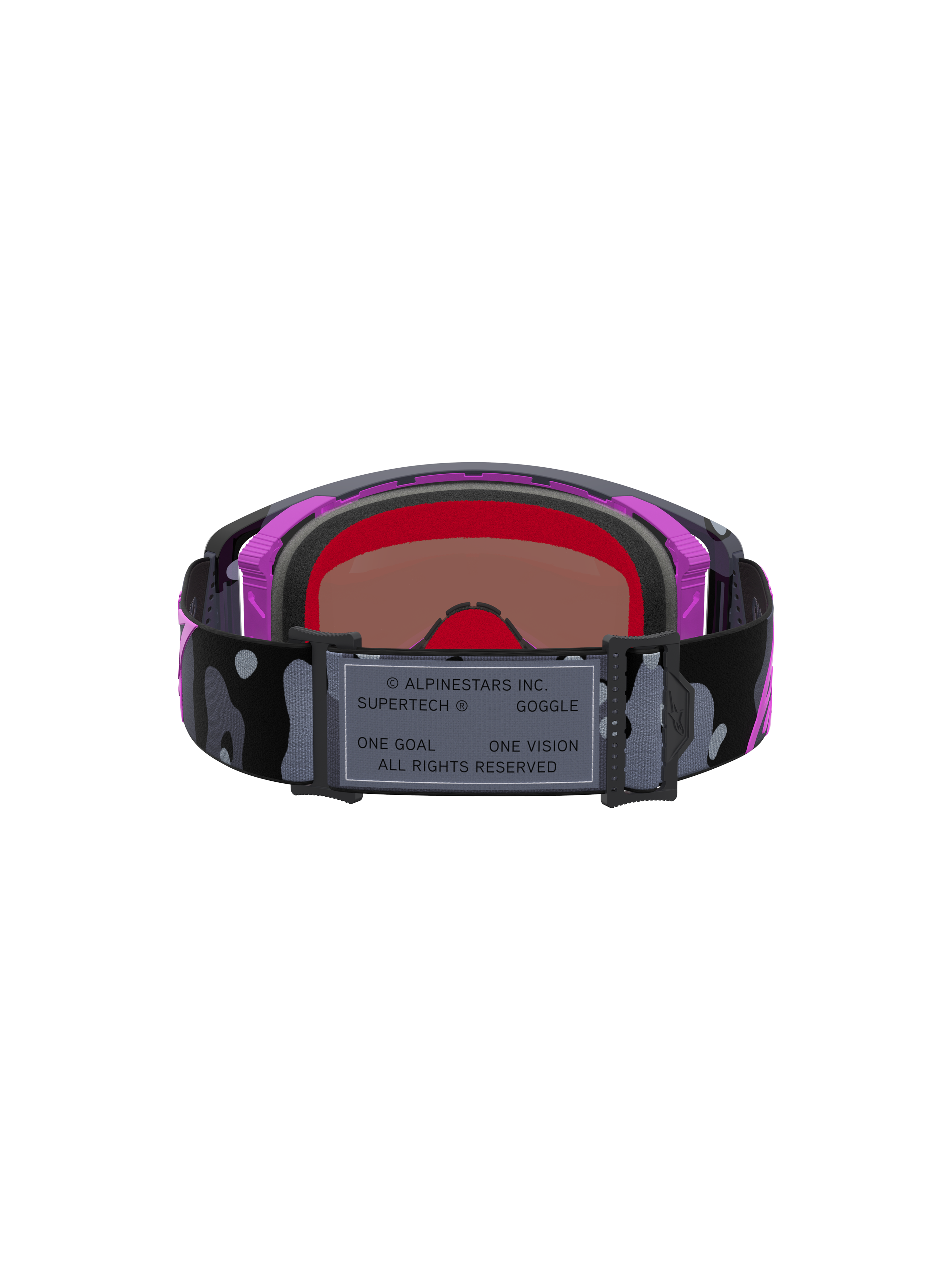 Limited Edition Supertech Loane Goggles, motocross racing goggles, purple and pink, high-contrast mirror lens, camo strap with branding details