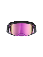 Limited Edition Supertech Loane Goggle, motocross racing goggles with mirror pink lens and camo purple frame, high-contrast vision and moisture management