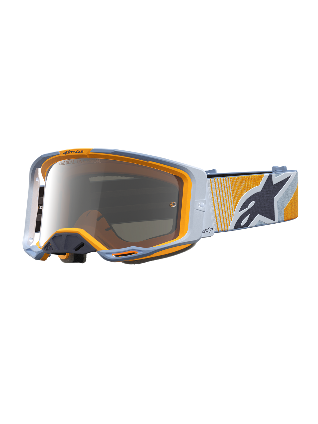 Alpinestars Vision 8 Maven Goggles, Motocross, Dust Blue and Orange, Mirror Silver anti-fog lens, RAM-AIR ventilation.