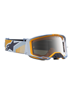 Alpinestars Vision 8 Maven Goggles, Motocross racing eyewear, blue and orange, silver mirror lens.