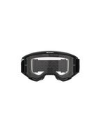 Alpinestars Vision 5 Corp Goggles, Motocross Goggles, Black Frame with Clear Lens, front view, featuring 'ONE GOAL. ONE VISION.' branding on top, wide viewport design for off-road racing.