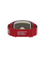 Alpinestars Vision 5 Hone Goggles, Red and White motocross eyewear with One Goal One Vision branding on the rear strap.
