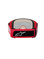 Alpinestars Vision 5 Blaze Goggles, Motocross Goggles, Red, rear view featuring thick multi-layer face foam and a wide adjustable strap with white Alpinestars lettering and a black logo patch
