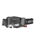 Alpinestars Vision 8 Amber Roll Off Goggles, motocross eyewear in black and silver with a clear roll-off lens system.