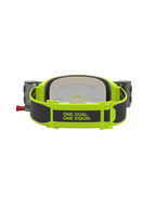 Alpinestars Vision 5 Rora Roll Off Goggles, Motocross Goggles, Yellow Fluo and Black, featuring the rear strap with brand slogan and integrated roll-off canisters.