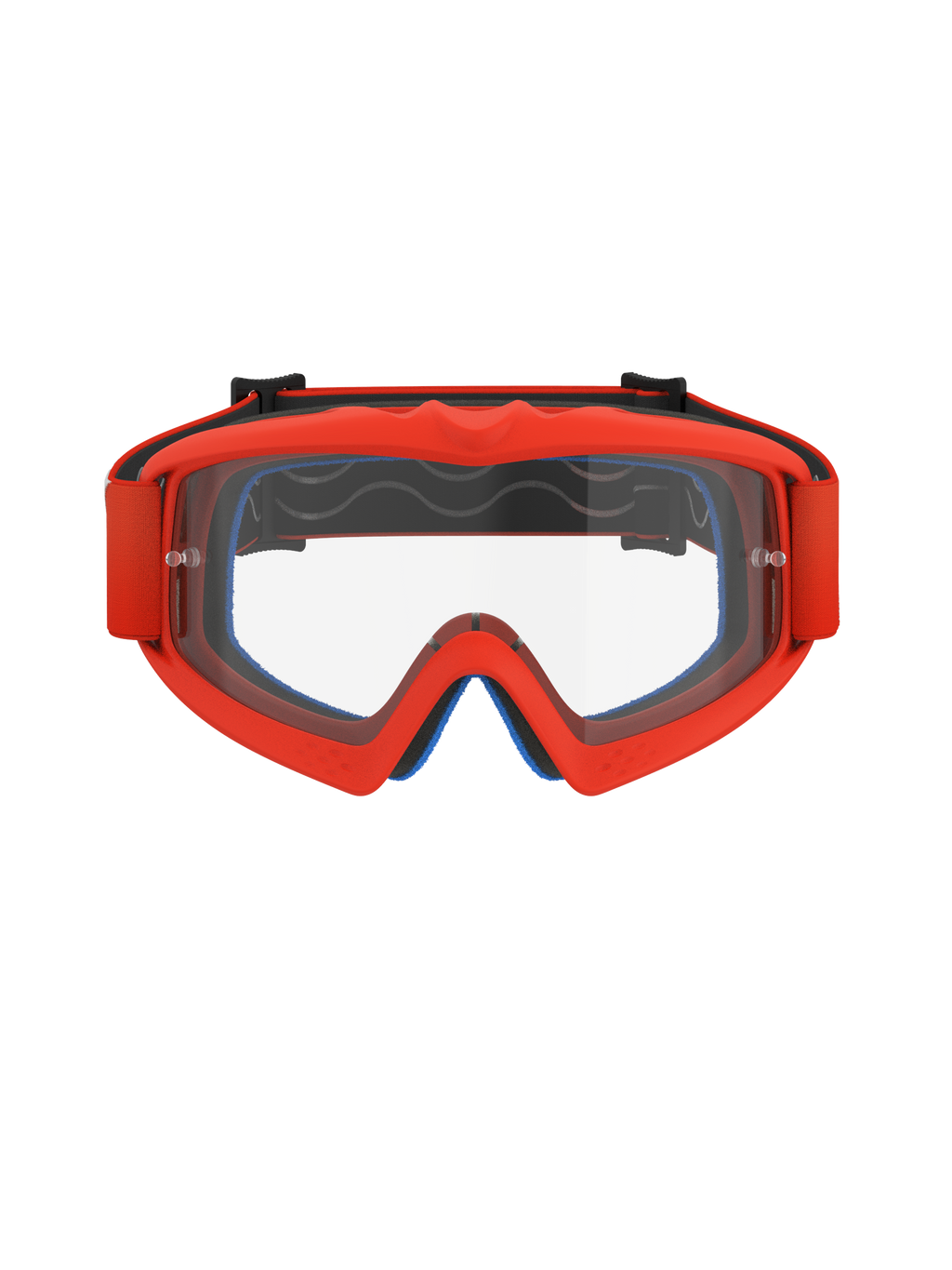 Alpinestars Vision Youth Corp Goggles, Motocross Goggles, Orange with Clear Lens, bright orange frame and matching strap, blue face foam visible inside, clear anti-fog lens with tear-off posts, designed for youth riders, high-performance off-road racing eyewear