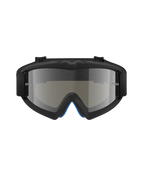 Alpinestars Vision Youth Corp Goggles, Motocross Goggles, Black Mirror Silver, front-facing view featuring a mirrored polycarbonate lens and black A-FLEX urethane frame, professional off-road eye protection for youth riders