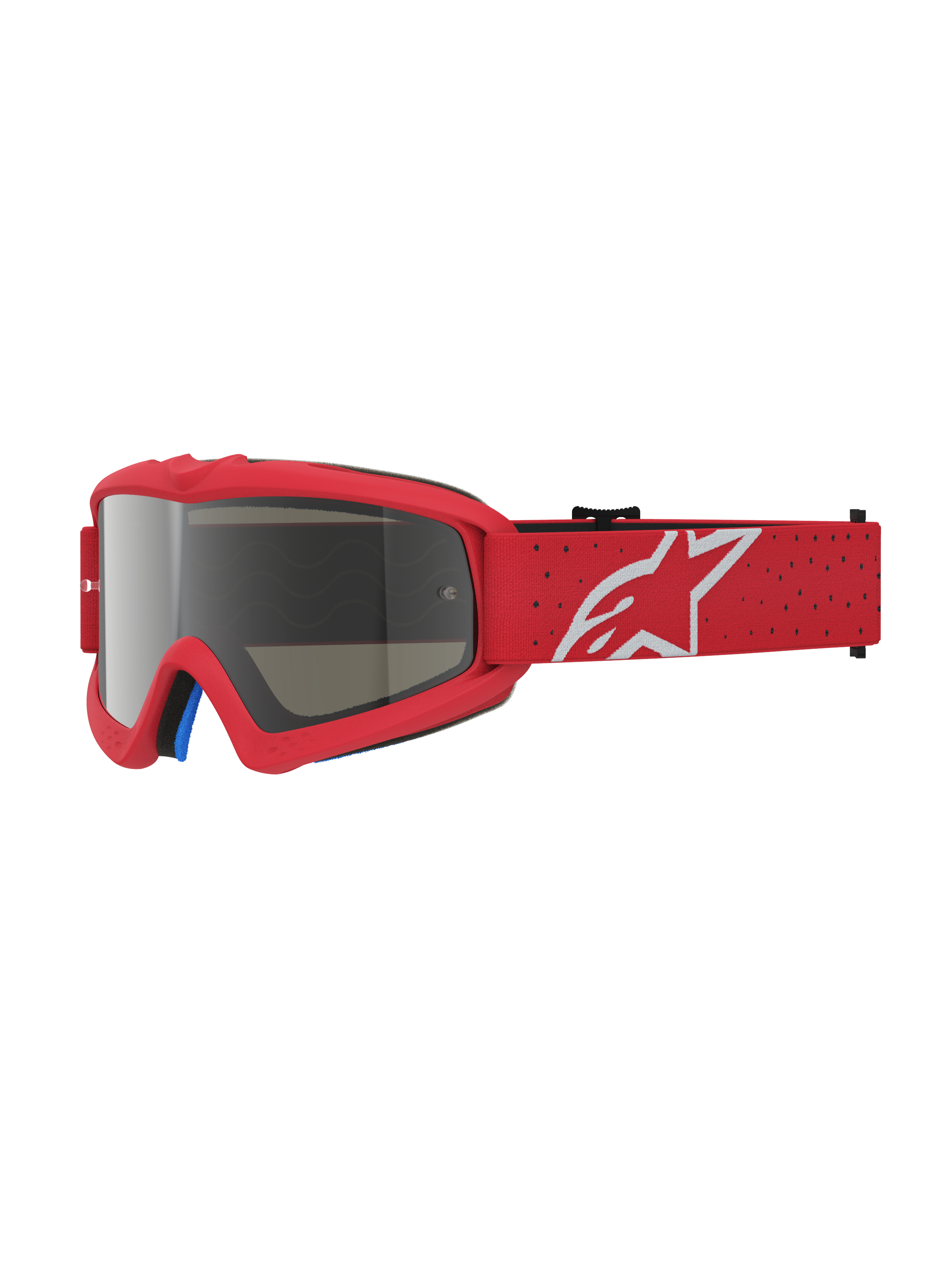 Alpinestars Vision Youth Vesta Goggles, Youth Motocross eyewear in Red with Silver Mirror lens and anti-fog protection.