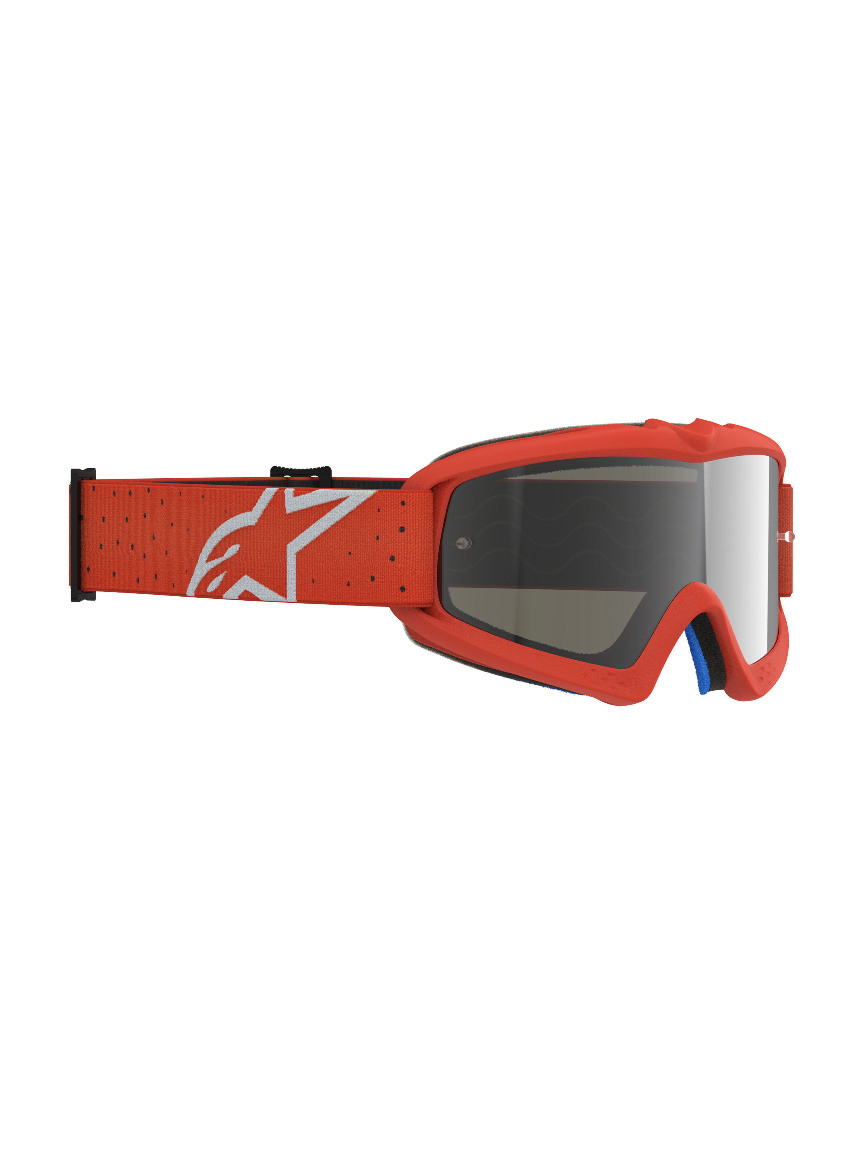 Alpinestars Vision Youth Vesta Goggles, youth motocross goggles in orange with a silver mirror anti-fog lens.