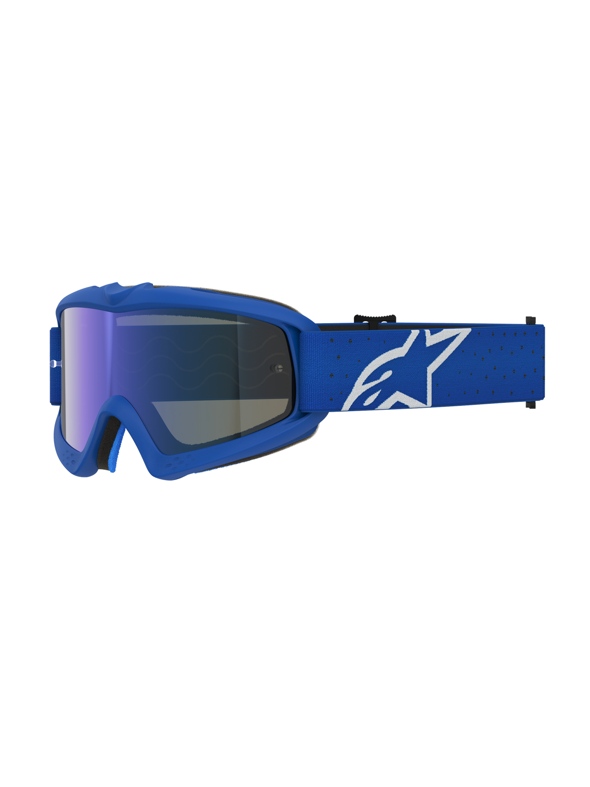 Alpinestars Vision Youth Vesta Goggles, Motocross Racing Eyewear, Youth, Blue and White, Anti-Fog Mirror Blue Polycarbonate Lens, Flexible Frame.