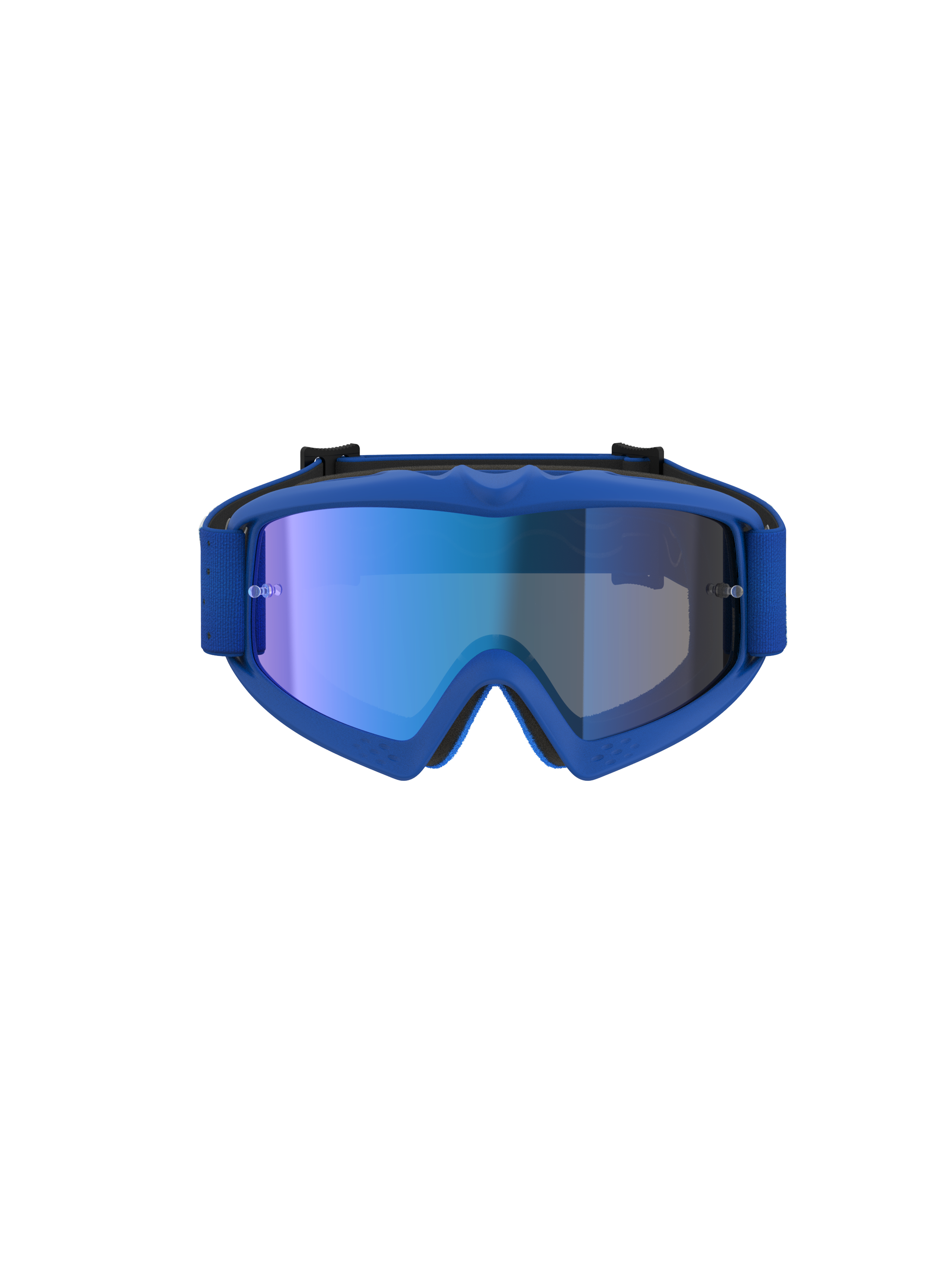Alpinestars Vision Youth Vesta Goggles, blithe blue youth motocross eyewear with mirrored anti-fog lenses.