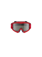Alpinestars Vision Youth Blaze Goggles, Motocross Goggles, Red and Silver Mirror, front-facing view, featuring a vibrant red urethane frame and red strap, designed for youth riders with a mirrored lens