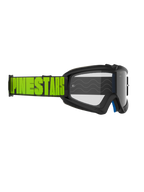 Alpinestars Vision Youth Hollow Goggles, Motocross Goggles, Charcoal and Fluo Yellow, Clear Lens, Black strap with bold fluo yellow Alpinestars branding, high-performance protective eyewear for youth riders