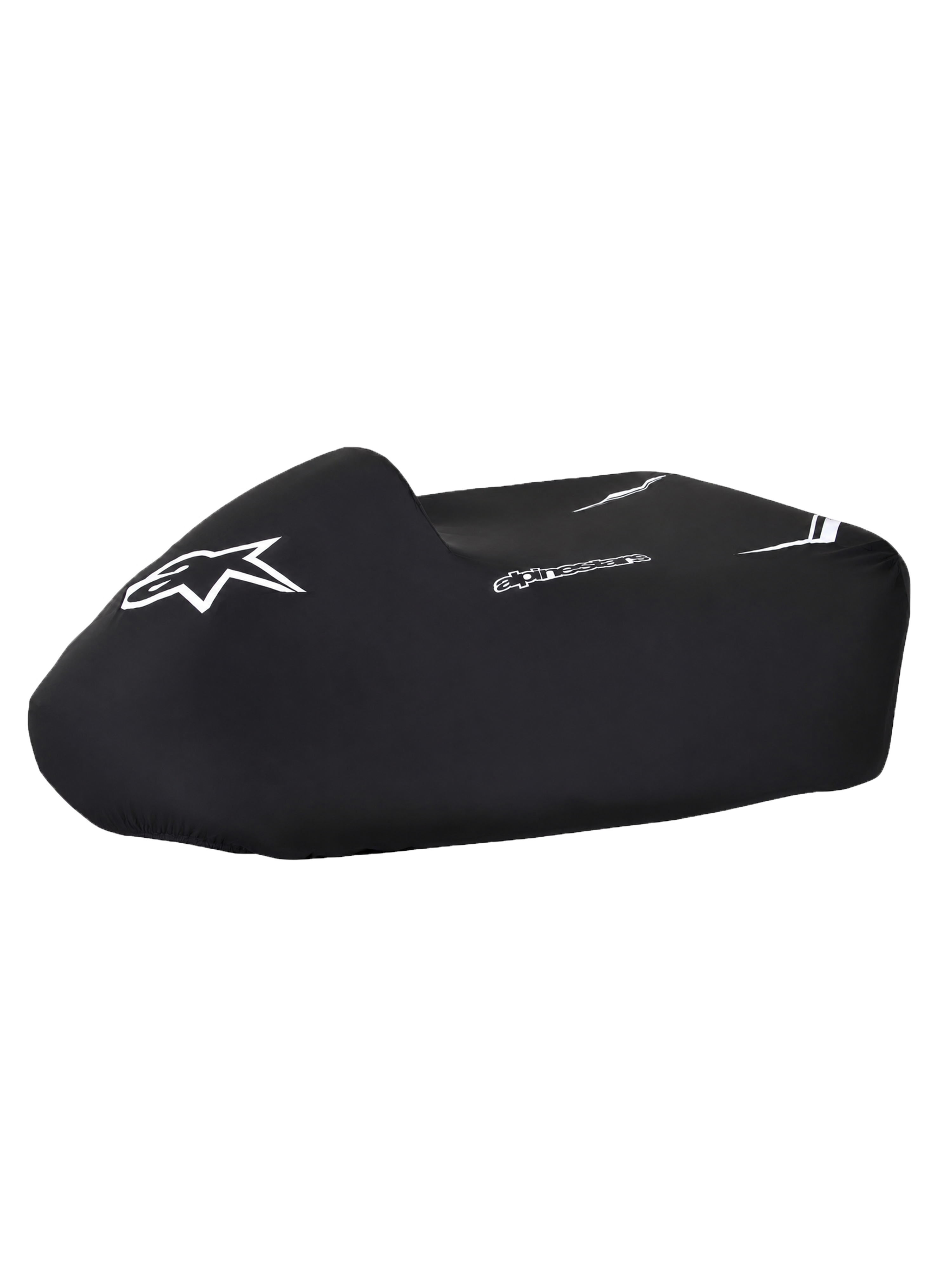 Alpinestars Kart Cover, black waterproof go-kart cover with white logos, structured fit and elasticated lower edge for paddock and storage protection