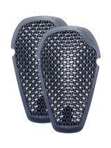Alpinestars Nucleon Flex Pro Knee Protectors, Anthracite gray, pair of ergonomic motorcycle armor inserts featuring a ventilated honeycomb open-cell structure for airflow and lightweight impact protection