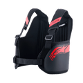 Alpinestars Bionic Rib Support, Karting Rib Protector, Black and Red, featuring adjustable shoulder straps with buckles, ergonomic contoured design with red logo, breathable mesh fabric for motorsport protection
