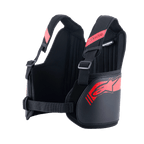 Alpinestars Bionic Rib Support, Karting Rib Protector, Black and Red, featuring adjustable shoulder straps with buckles, ergonomic contoured design with red logo, breathable mesh fabric for motorsport protection