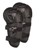 Alpinestars Bionic Action Kickstart Knee Guards, Youth Motocross Knee and Shin Protectors, Black with Red KICKSTART logo, articulated plastic shell and double elasticated straps, protective gear for young off-road riders