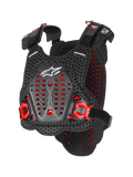 Alpinestars A-5 Plasma Chest Protector, Motocross Body Armor, Black and Red, Perforated 3D Mesh with Nucleon Plasma Material, Angular Protection Panels, Adjustable Straps, White Logo, CE Certified Safety Equipment