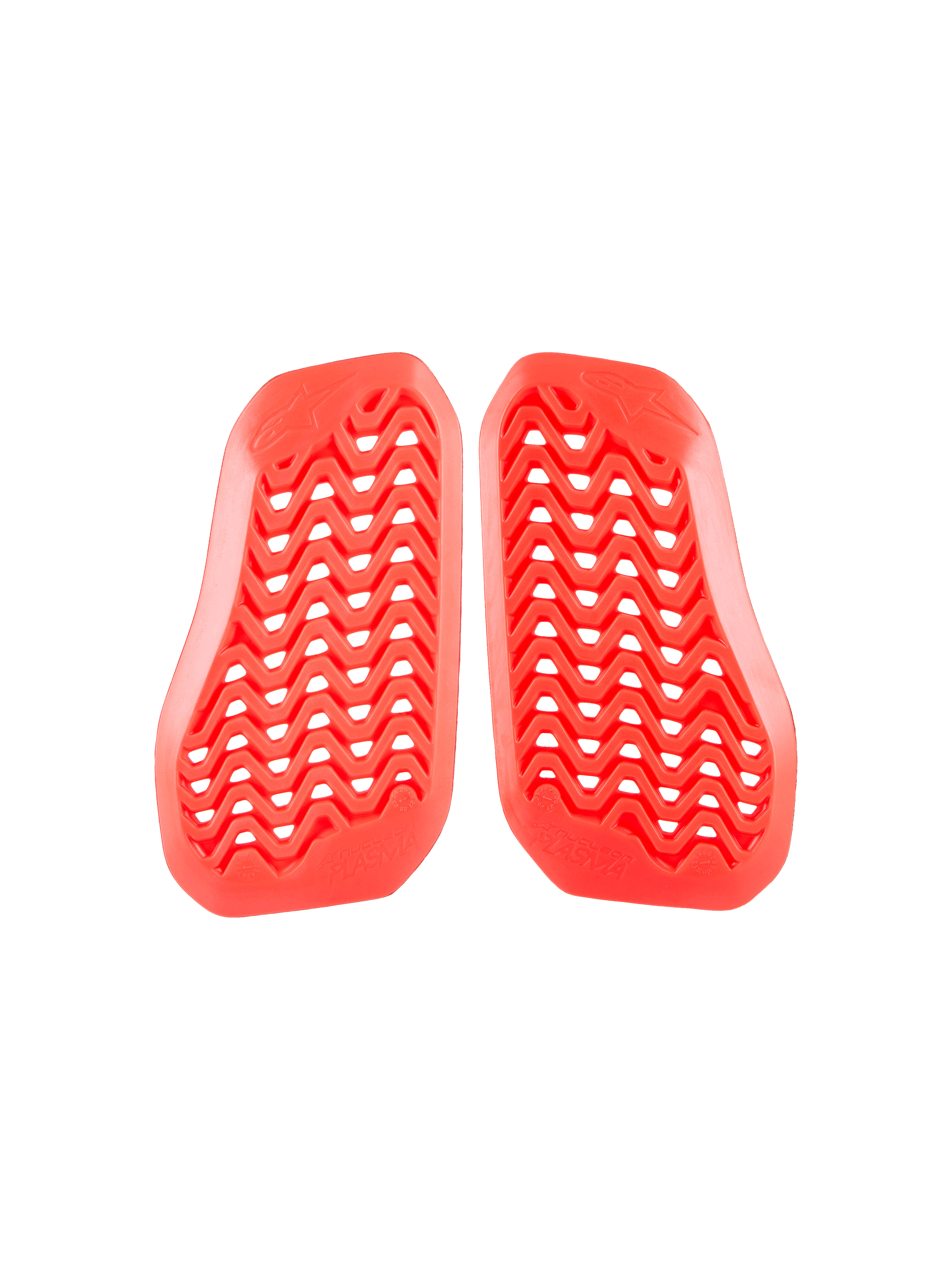 Alpinestars Nucleon Plasma Divided Chest Protector, Red Motorcycle Chest Armor Insert, Ventilated Zigzag Pattern with Perforated Holes, CE Certified Impact Protection, Dual-Piece Lightweight Construction