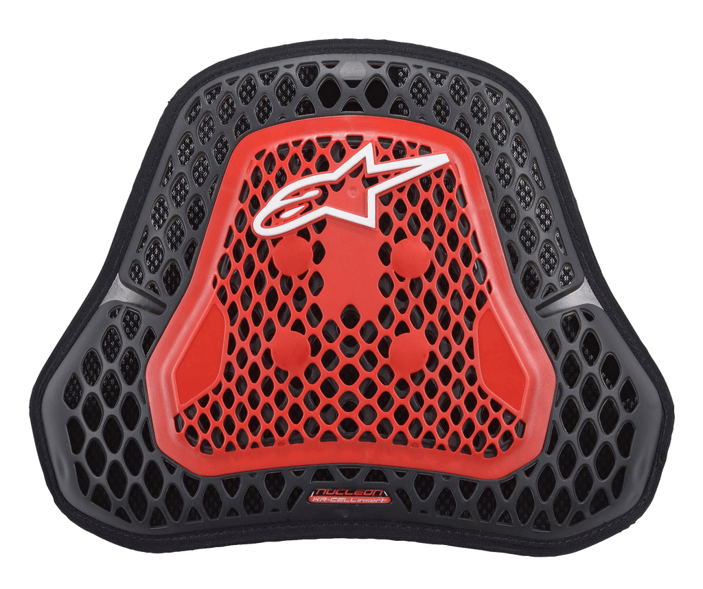 Alpinestars Nucleon KR Cell Cir Protector, Motorcycle Chest Protector, Transparent Smoke Red and Black, Honeycomb CELL structure, White Alpinestars Logo, Lightweight Ventilated Body Armor