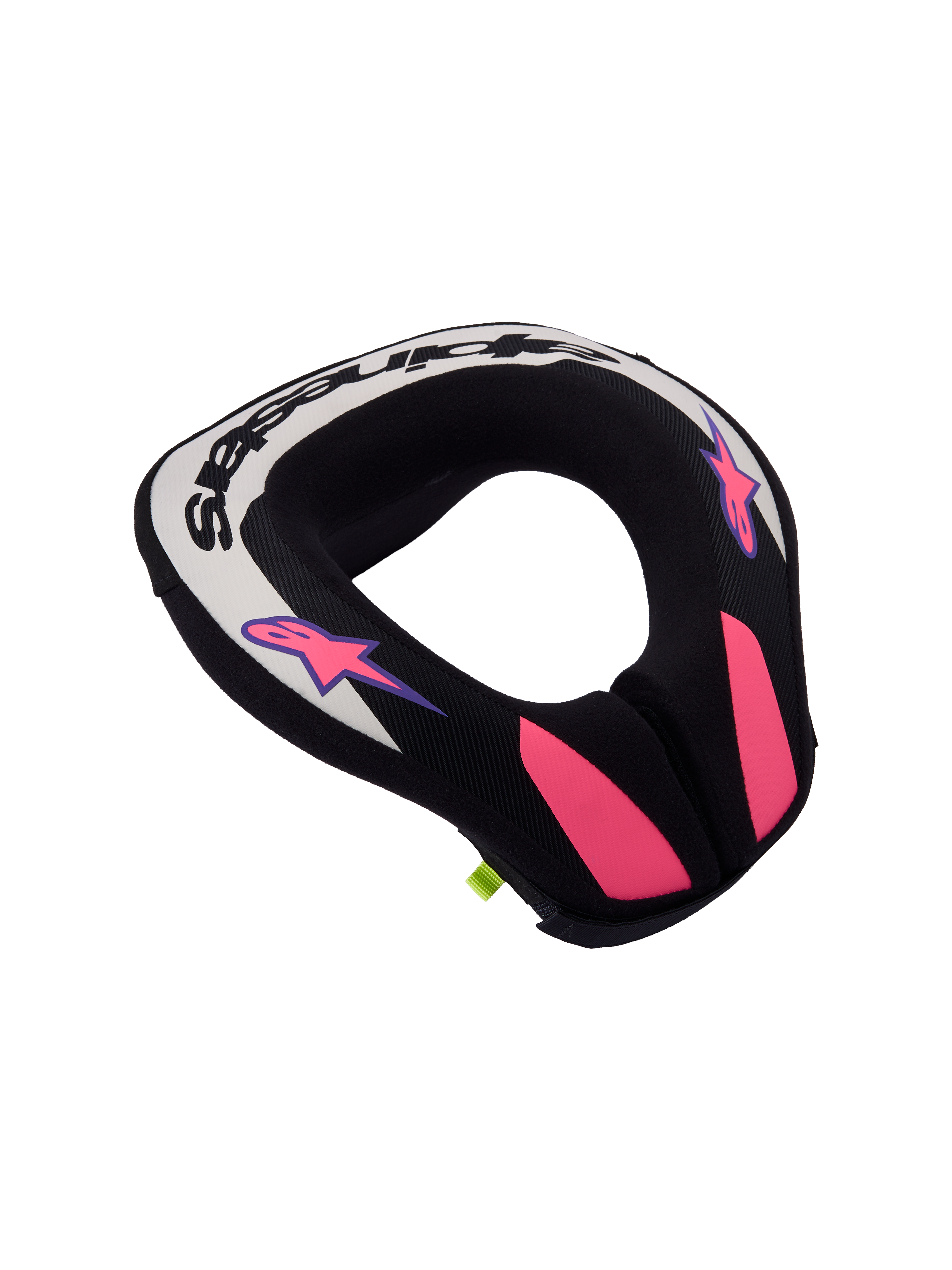 Alpinestars Youth Sequence Neck Roll, ergonomic motocross protection for young riders, black and gray with purple accents.
