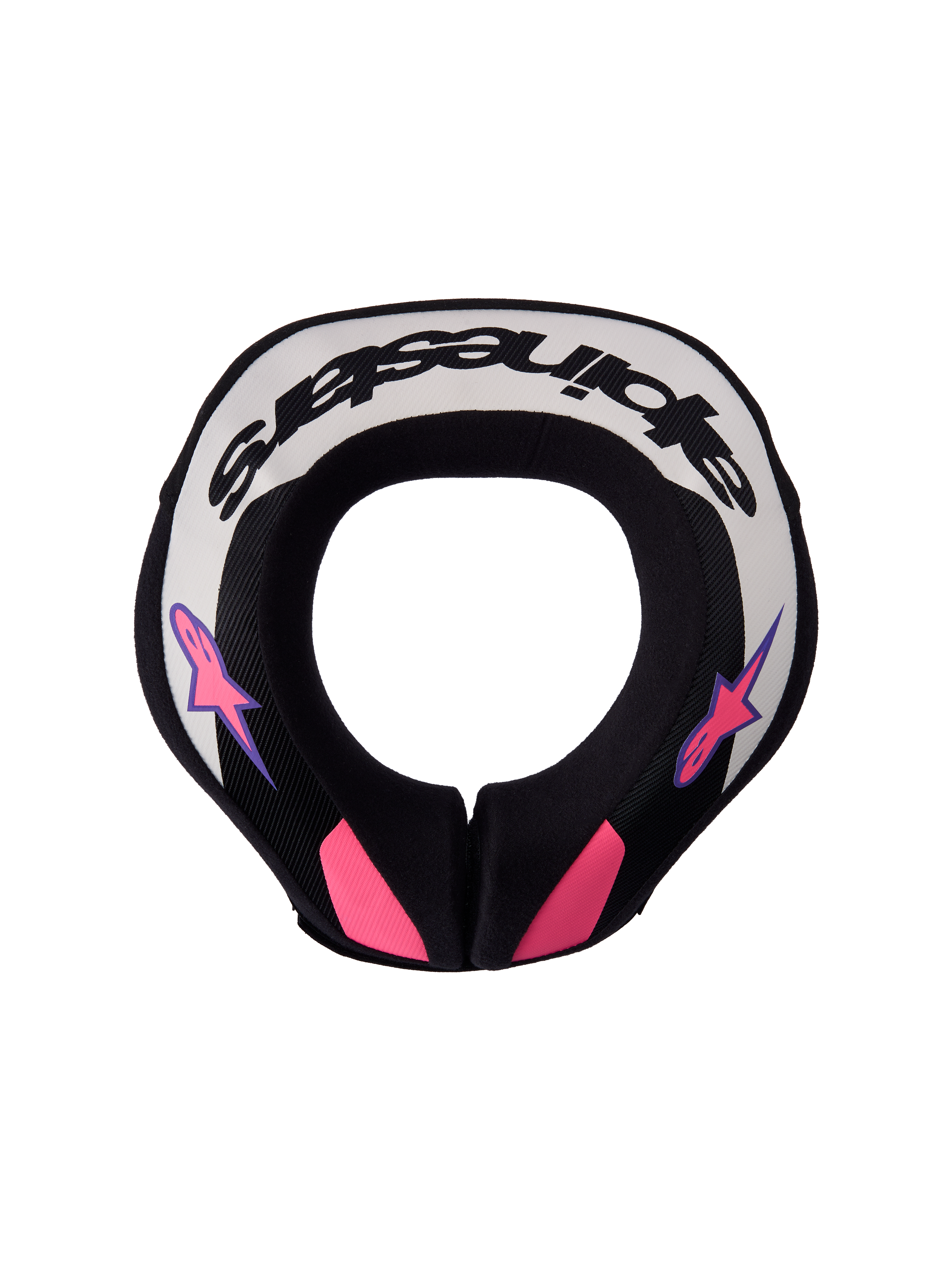 Alpinestars Youth Sequence Neck Roll, motocross neck protection in black, light gray, and purple for young riders.