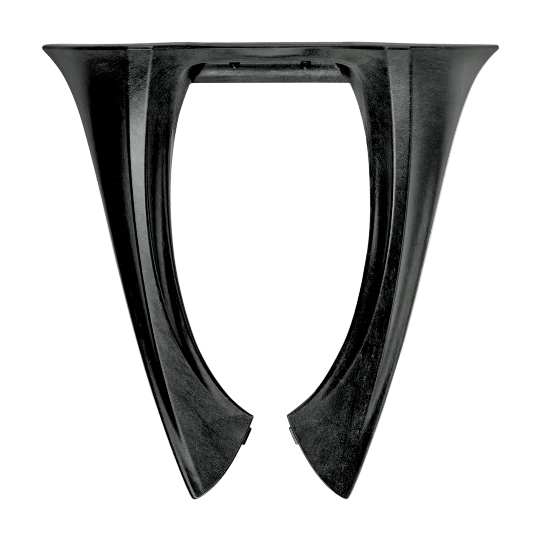Alpinestars BNS Tech Carbon Neck Support, Motocross and Off-road Neck Brace, Unisex, Black, high-performance Carbon Polymer compound, top-down view showing the ergonomic frame design for lightweight impact protection.