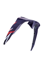Alpinestars Supertech R10 Flyte Standard Spoiler, Helmet Accessory, Purple Red Glossy, aerodynamic curved design with red and white graphics, glossy finish, official replacement part