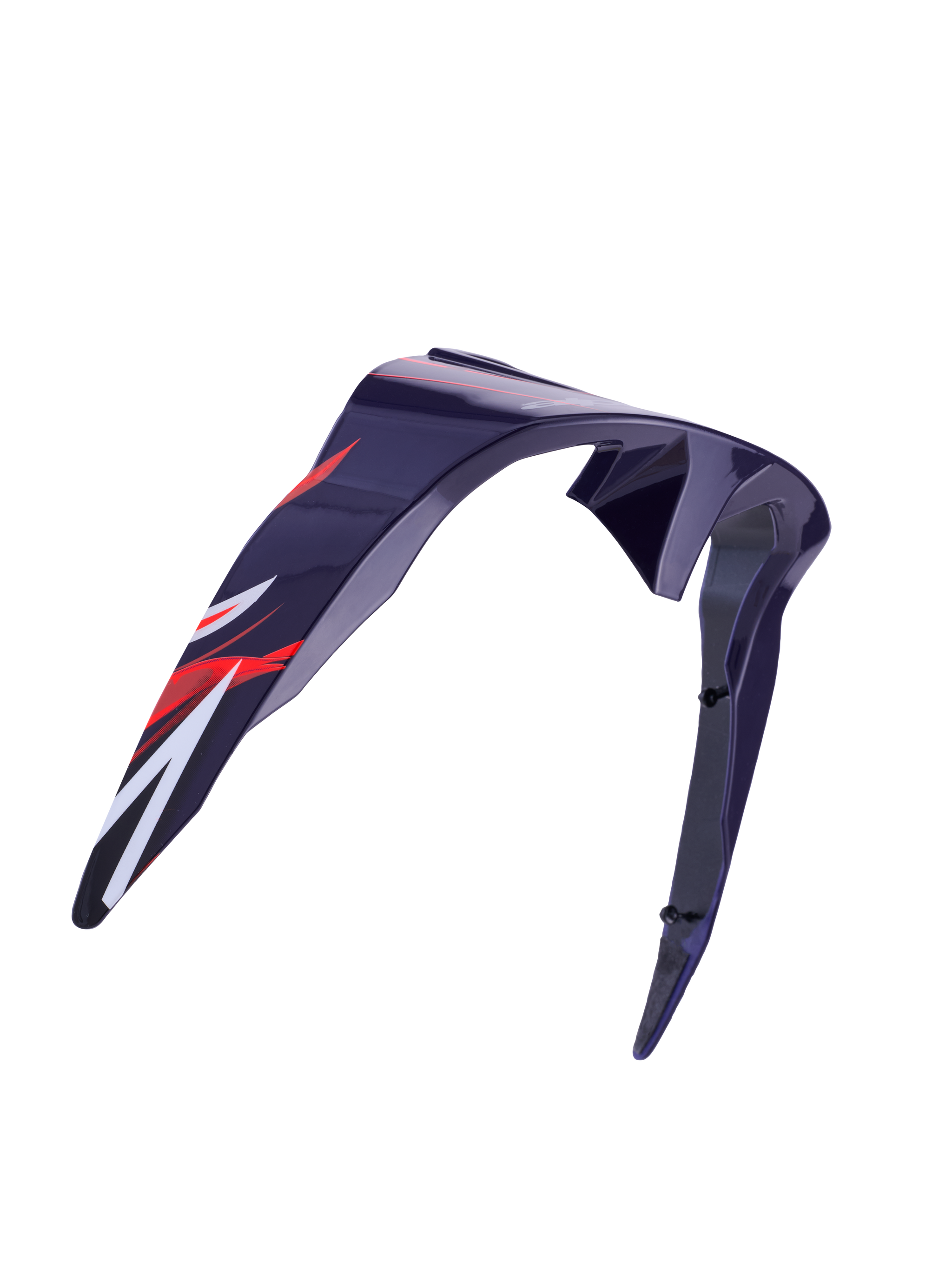 Alpinestars Supertech R10 Flyte Standard Spoiler, Helmet Accessory, Purple Red Glossy, aerodynamic curved design with red and white graphics, glossy finish, official replacement part
