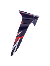 Alpinestars Supertech R10 Flyte Standard Spoiler, Helmet Accessory, Purple Red Glossy with red and white graphics, sleek aerodynamic replacement part for racing helmets, high-gloss finish