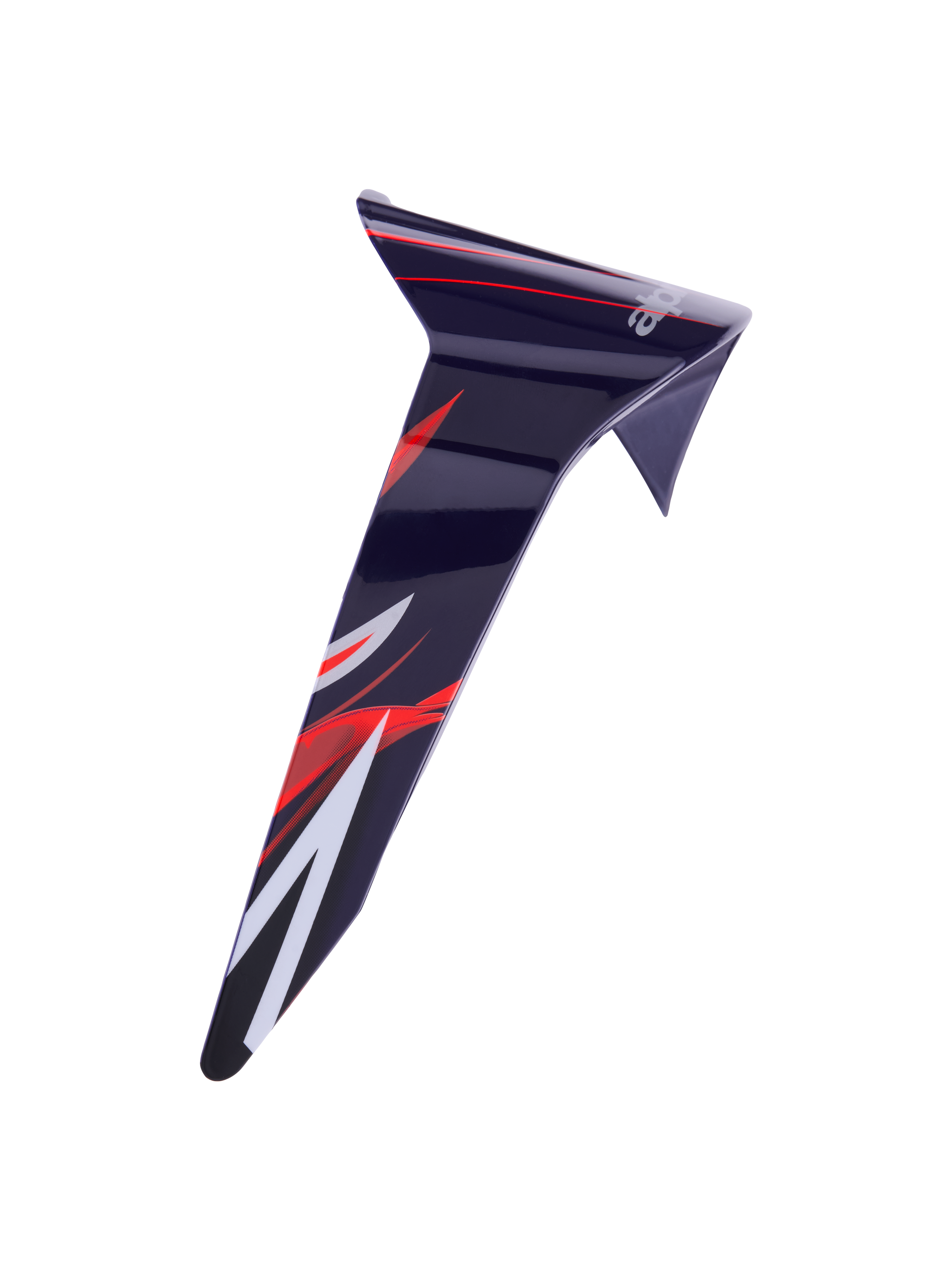 Alpinestars Supertech R10 Flyte Standard Spoiler, Helmet Accessory, Purple Red Glossy with red and white graphics, sleek aerodynamic replacement part for racing helmets, high-gloss finish