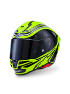 Alpinestars S-R7 Zeal Helmet ECE 22.06, Full Face Motorcycle Racing Helmet, Yellow Fluo, Black and White, Carbon construction with clear visor and ECE certification