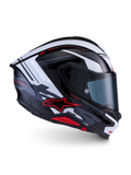 Alpinestars S-R7 A-Core Helmet ECE 22.06, full face motorcycle racing helmet, Black White Red Glossy, carbon construction