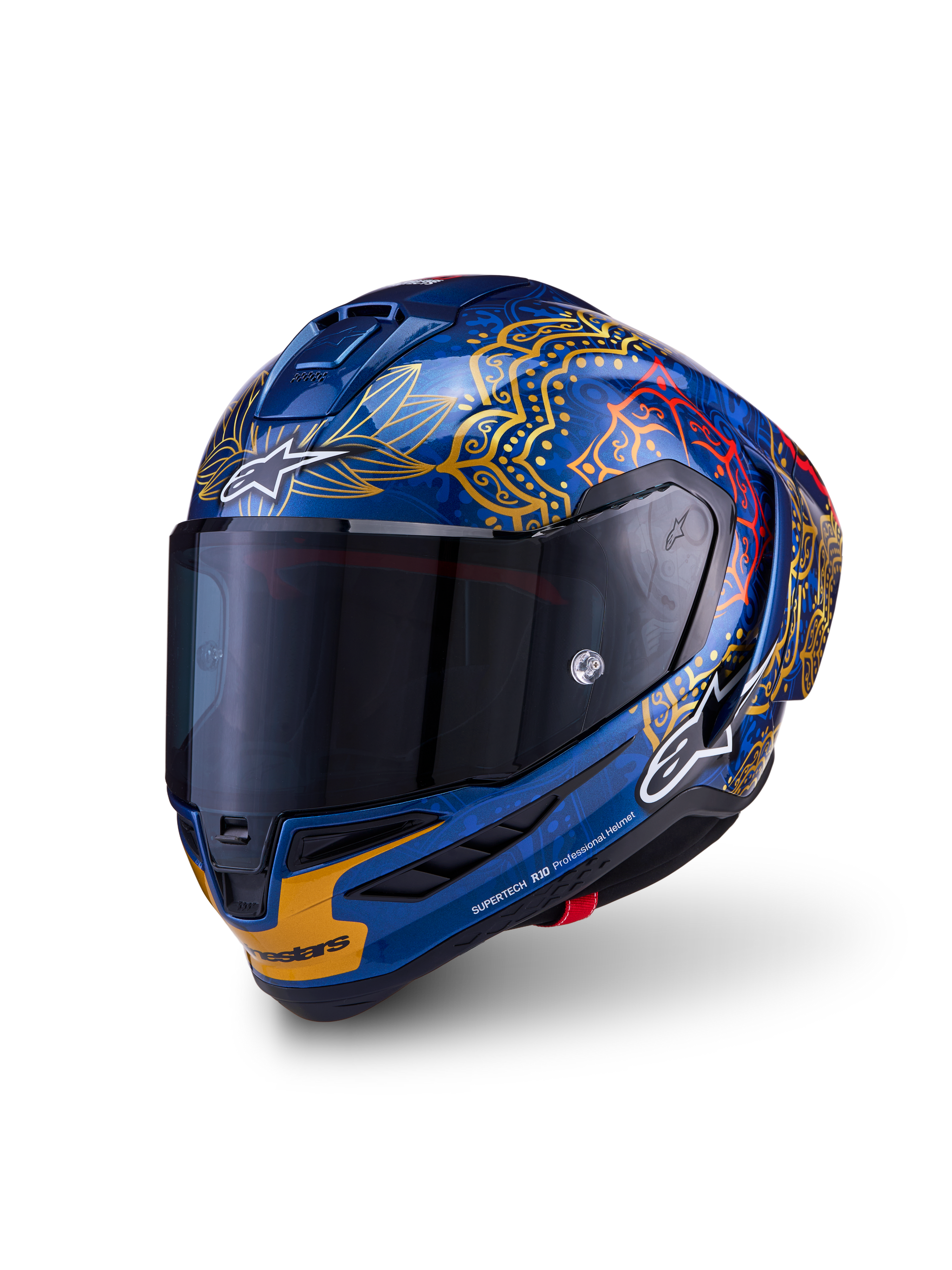 checkered blue motorcycle helmet R10 Martinator Thai - Blue Motorcycle Helmet