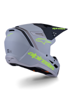 Alpinestars S-M3 Radium Helmet, Motocross Helmet, Gray Black and Yellow Fluo Matte, full-face design with angular shell, prominent visor and ventilation ports, matte finish with bold graphics