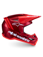 Alpinestars SM3 Radium Helmet ECE06, red and white motocross helmet with advanced ventilation and impact protection
