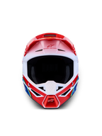 Alpinestars SM3 Falcon Helmet ECE06, Red and White Motocross Helmet, lightweight thermo-injected shell, ECE 22.06 certified.