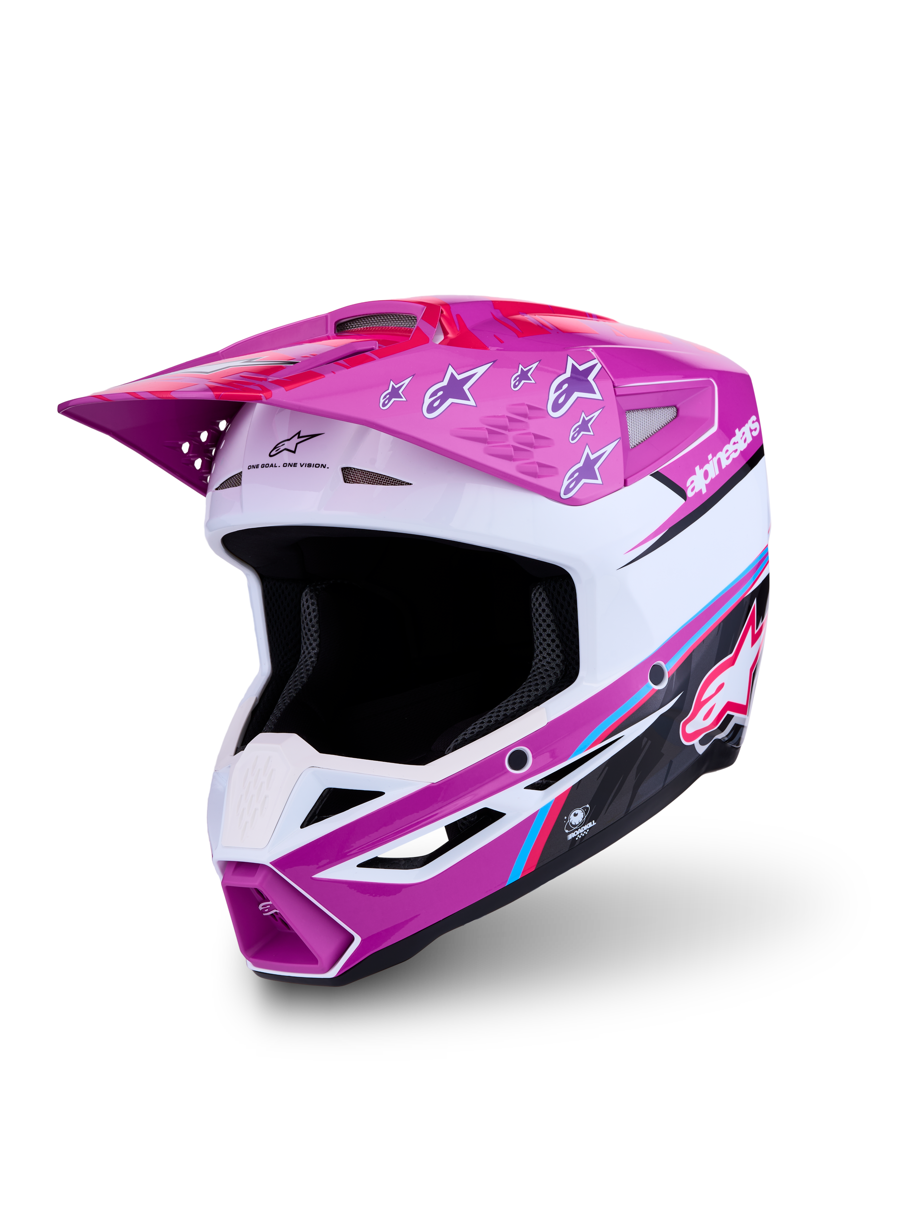 Alpinestars SM3 Falcon Helmet ECE06, Motocross and Enduro Helmet, Purple and White, ECE 22.06 Certified, advanced shell design.